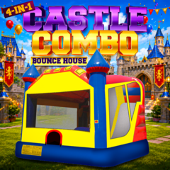 4-in-1 Castle Combo Bounce House with Slide