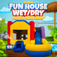 6-in-1 Fun House Wet/Dry Combo with Slide