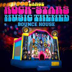 Large Rock Stars Music-Themed Bounce House