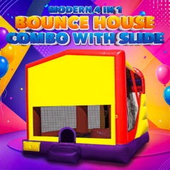 Modern 4-in-1 Bounce House Combo with Slide