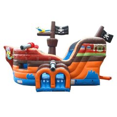 (DRY) Deluxe Pirate Ship Bounce House and Slide Combo