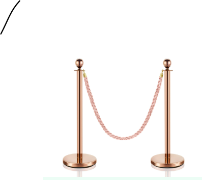 Rose Gold Stanchions (1 rope and 2 poles)