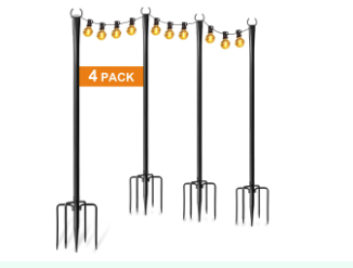 Light poles with lights