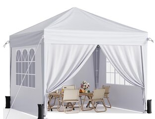 White 10 x 10 tent with walls/windows 