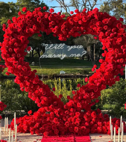 Proposal Package heart with Roses, candles and sign