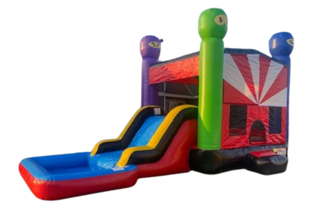 Ninja Bounce House with Water Slide
