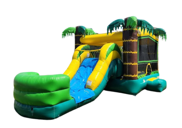 Tropical Bounce House with Water Slide