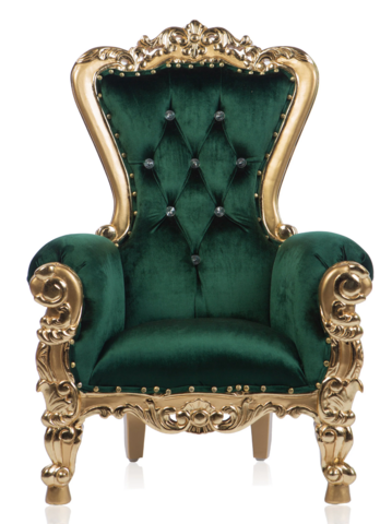 KIDS Green Velvet / Gold Throne