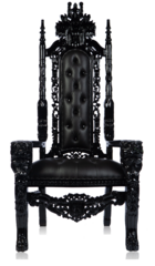 BLACK LEATHER / BLACK (Lion Head Throne)