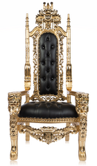 BLACK LEATHER / GOLD (Lion Head Throne)