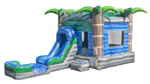 Tropical Crush Bounce House-Slide with Pool