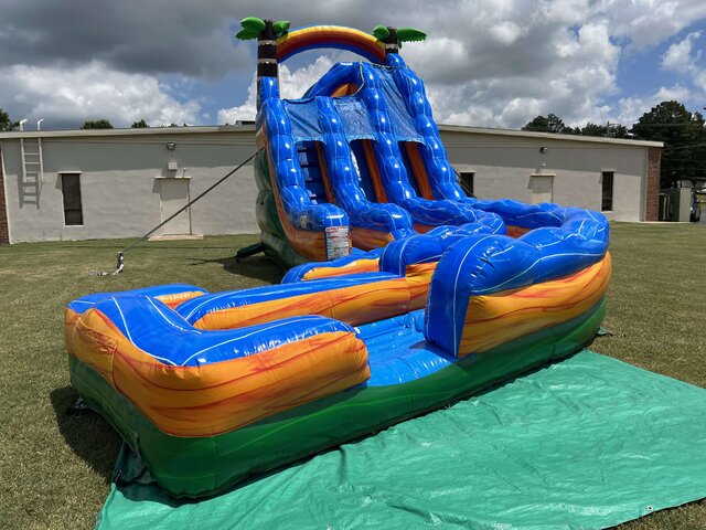 Tall Tropical Rainbow Double Lane Water Slide for rent in Memphis, TN