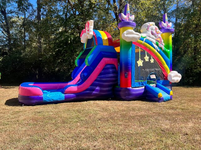 Unicorn Rainbow Bounce House with Slide in Memphis