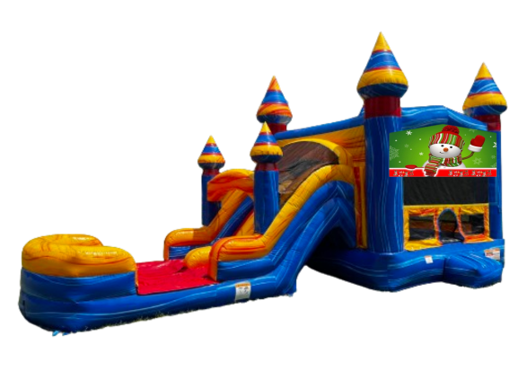 Snowman Banner Bounce House with Slide in Memphis