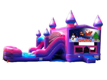 Happy Holidays Purplish Themed Bouncer with Dual Slide in Memphis