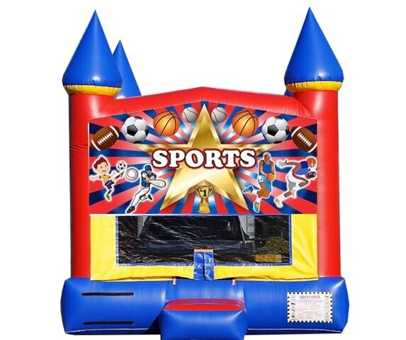 Bounce House with Sports banner for rent in Memphis, TN