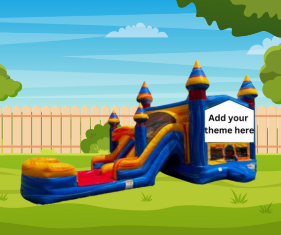 Themed Blueish Bouncer Slide Rental in Memphis
