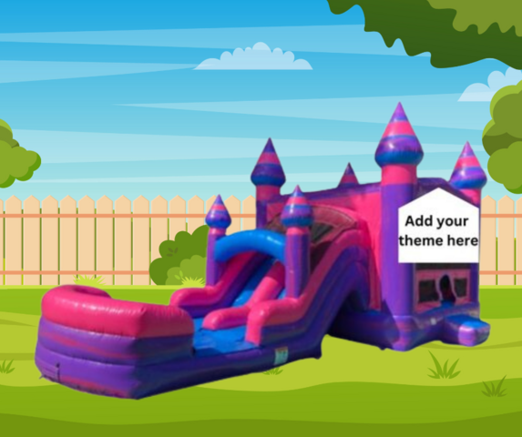 Themed Purplish Bouncer Slide Wet or Dry