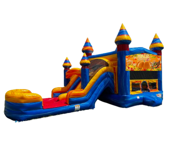 Blueish Fall Festival Bounce Dual Slide Wet or Dry