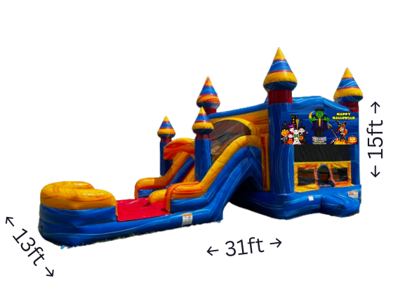 Blueish Halloween Bounce Dual Slide