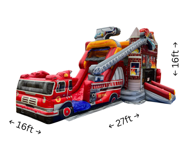 Fire Truck Bounce House Slide