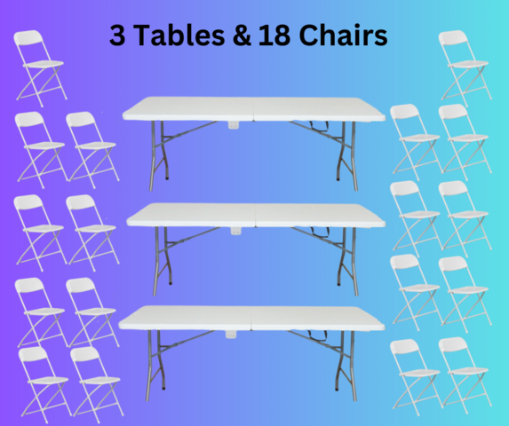 package deal 3 table 18 chairs