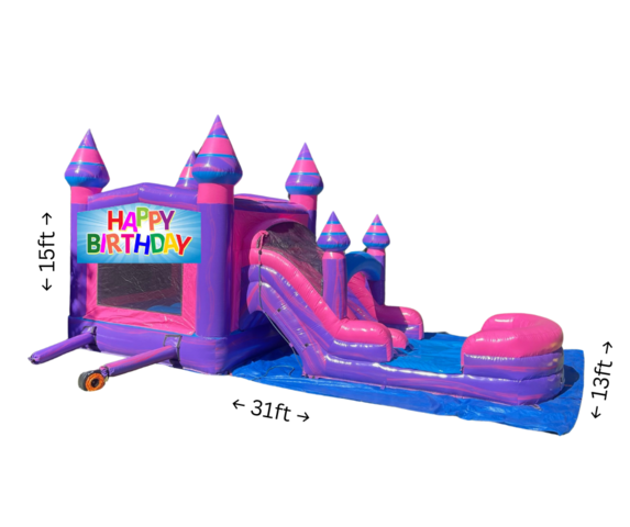 Purplish Happy Birthday Bounce Dual Slide