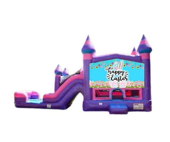 Purplish Happy Easter Bounce Dual Slide