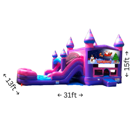 Purplish Happy Holidays Bounce Dual Slide