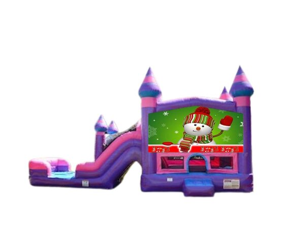 Purplish Snowman Bounce Dual Slide