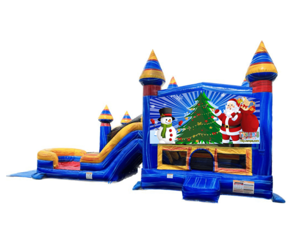 Blueish Christmas Bounce Dual Slide