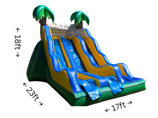 18’ Tropical Dual Lane Dry Slide  $375