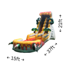21' T-Rex Dinosaur Water Slide Requires a 4ft wide gate for backyards
