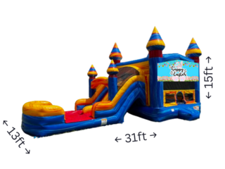 Blueish Happy Easter  Bounce Dual Slide Wet or  Dry