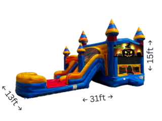 Blueish Spooky Happy Halloween  Bounce Dual Slide Wet or  Dry