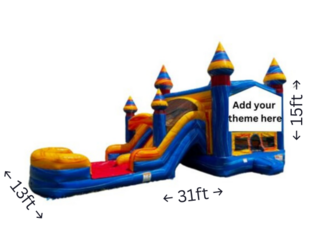 Themed Blueish  Bouncer Slide Wet or  Dry