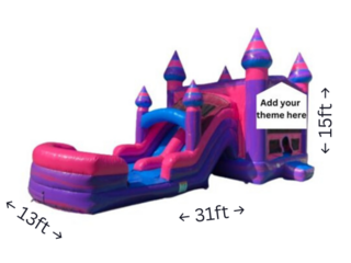 Themed Purplish  Bouncer Slide Wet or  Dry