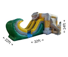 Velociraptor Rebound Double Lane Bounce House Wet or Dry