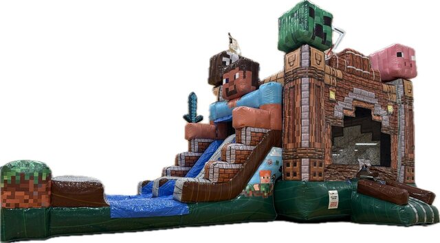 Minecraft Bounce House Slide