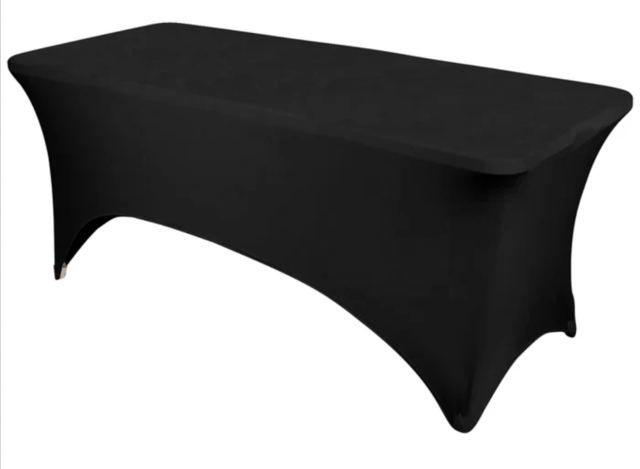 Black Stretch 6' Rectangle Table Linen