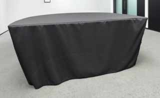 Black 4' Half Round Table Linen 