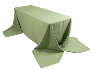 90" x 156" Sage Rectangle Table Linen (8' Table Floor-Length Drop)