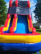 18' Double Dip Single Lane Water Slide with Inflatable Pool