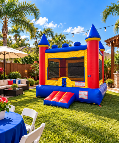 Red Blue Castle Bounce House