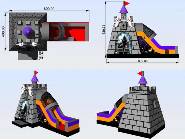 Grim Reaper Ghost Bounce Castle with Slide