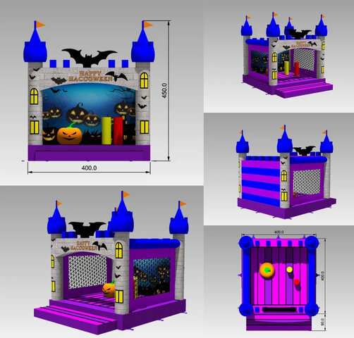 Halloween Bats Pumpkin Bounce House