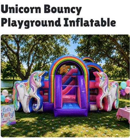 Unicorn Bouncy Playground Inflatable 