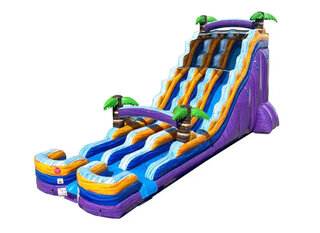 24ft Tall Tropical Double Lane BIG PURPLE Inflatable Water Slide