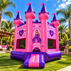 Pink and Purple Princess Bounce House
