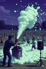 Staffed Night Time UV GLOW Foam Party with Lights Rental (One Cannon)